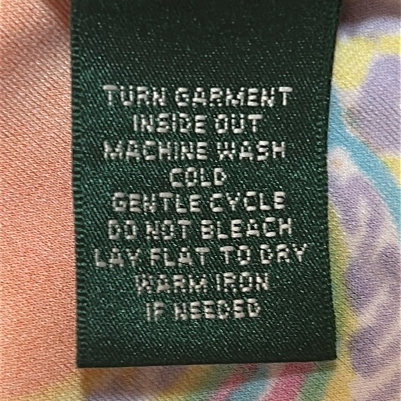 LAUREN RALPH LAUREN Multicolor Paisley Knit‎ Belted Sheath Dress size Medium - Picture 9 of 13